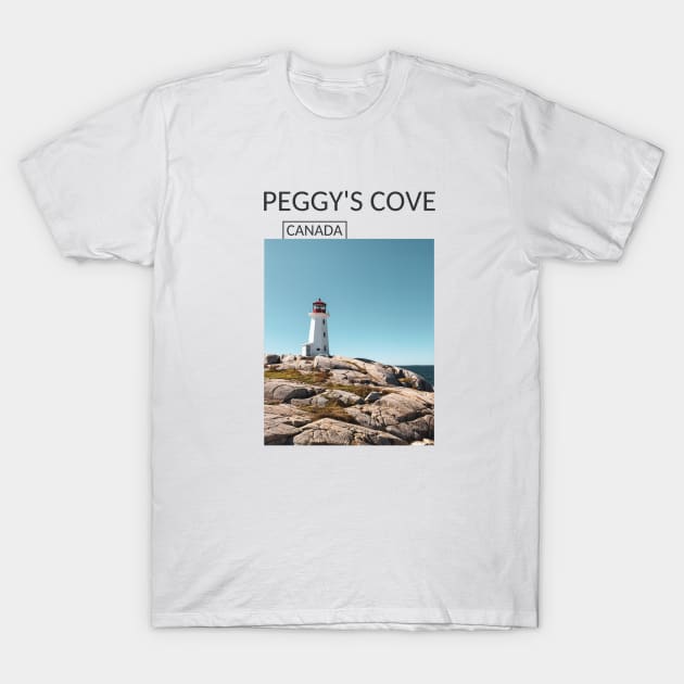 Peggy's Cove Lighthouse Nova Scotia Canada Souvenir Gift for Canadian T-shirt Apparel Mug Notebook Tote Pillow Sticker Magnet T-Shirt by Mr. Travel Joy